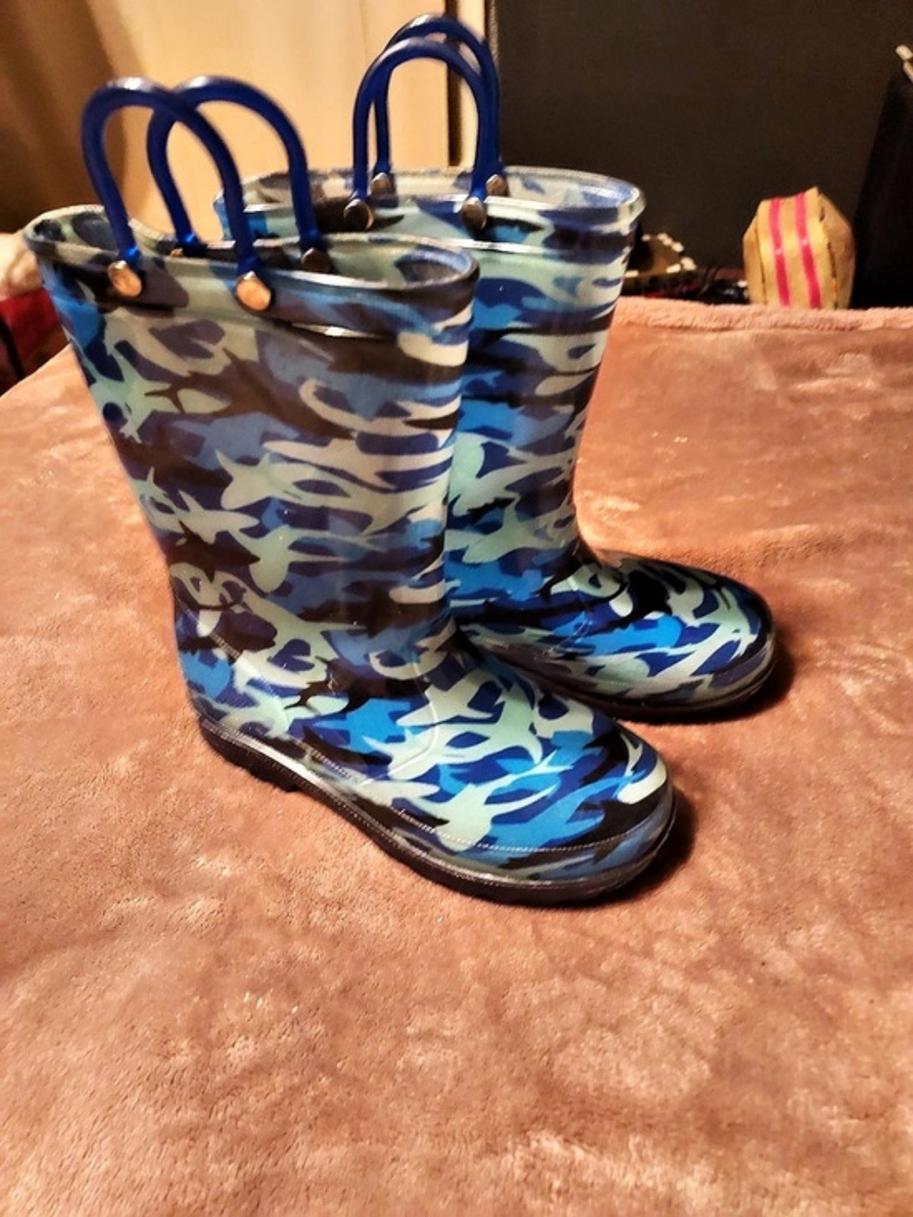 Member's Mark Camo Rain Boots Blue & Green Size 13/1